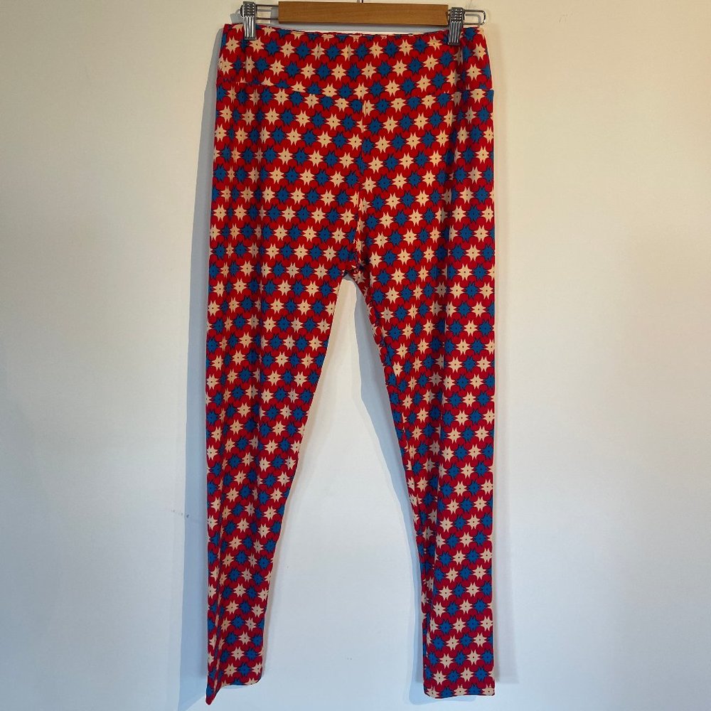 20% off 3+ items Red and blue leggings in Tall & Curvy. NEVER WORN!